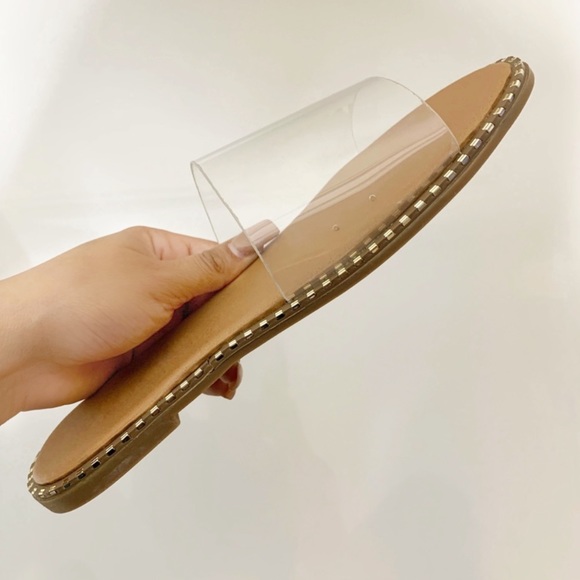 Clear Slip On One Band Flat Sandals - Picture 6 of 7